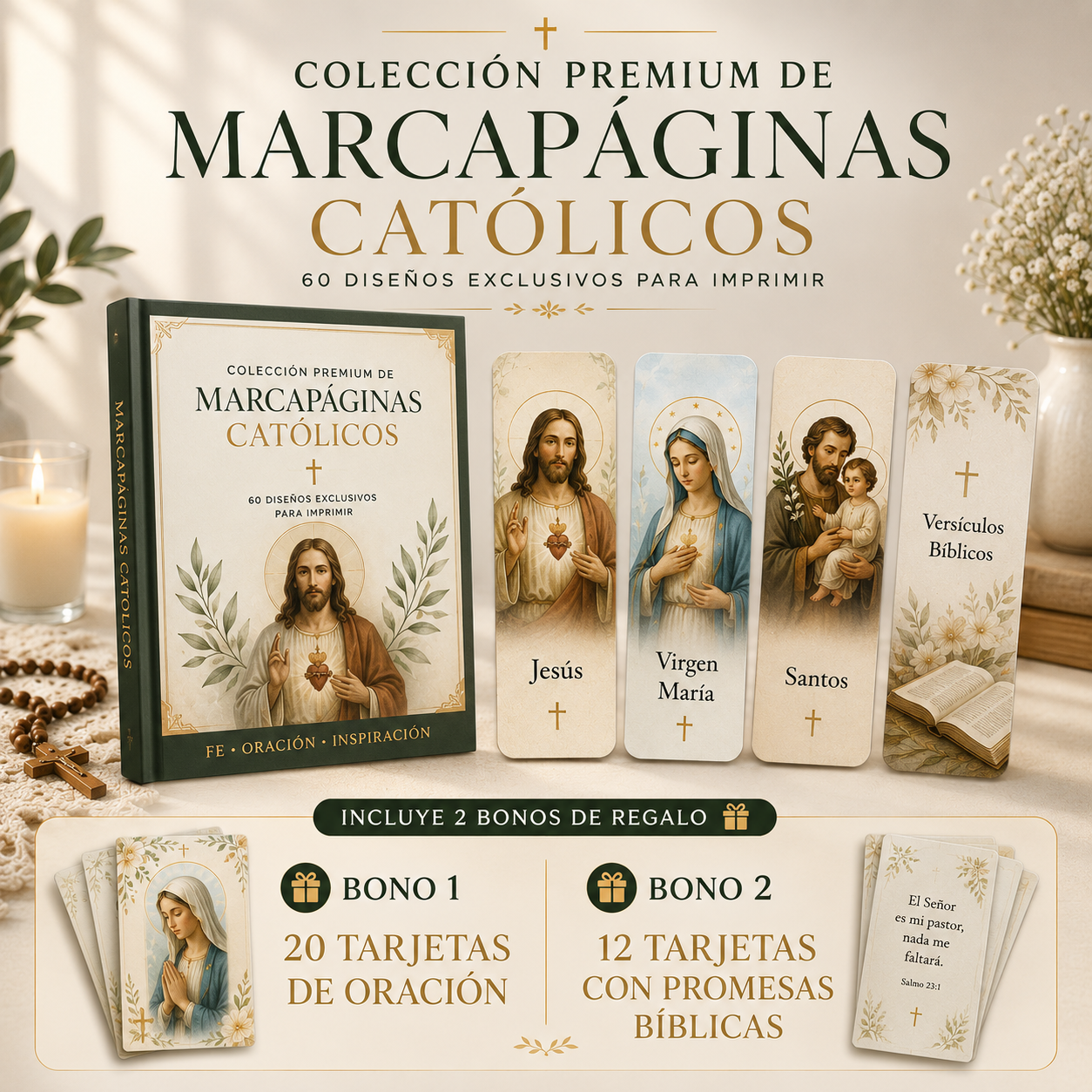 📖 Colección Premium de Marcapáginas Católicos